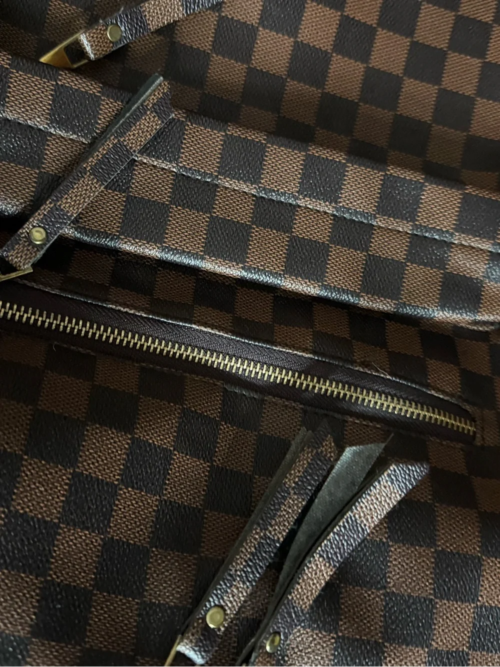 Checkered trendy backpack and wallet